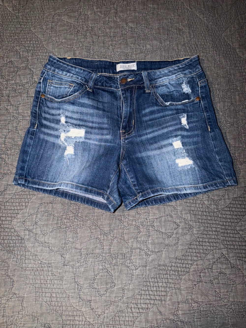 Judy Blue Women's Distressed Denim Shorts - Blue